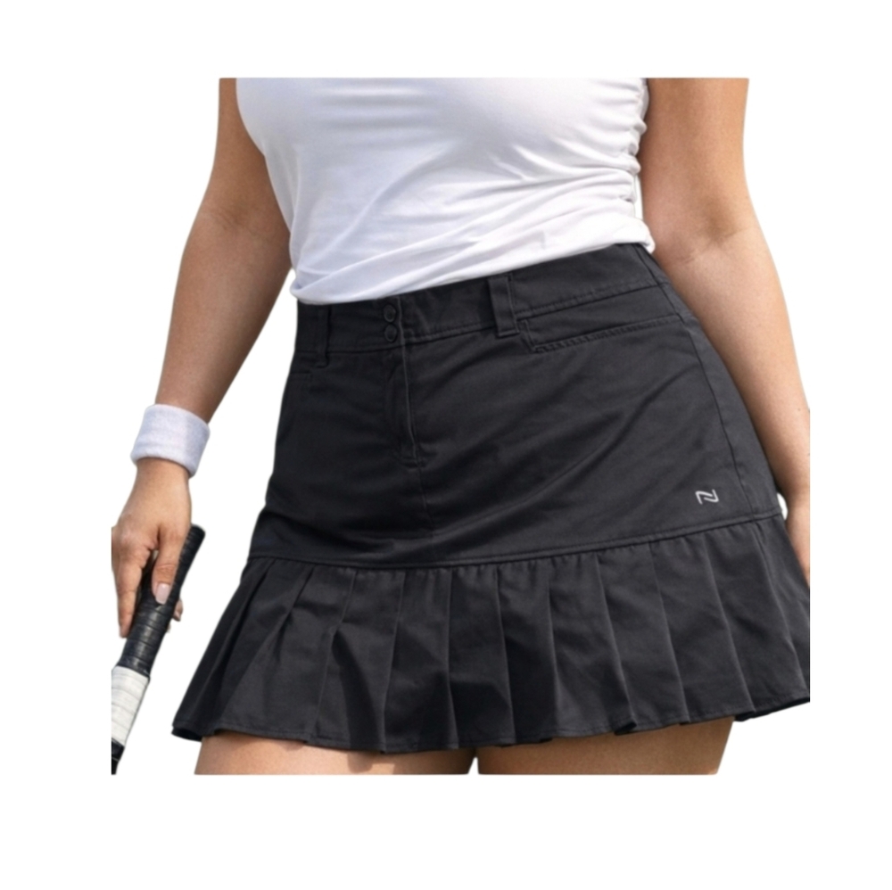 NOLA Pleated Athletic Mini Skort,golf Tennis Classic Black,Sporty, plus Size 20